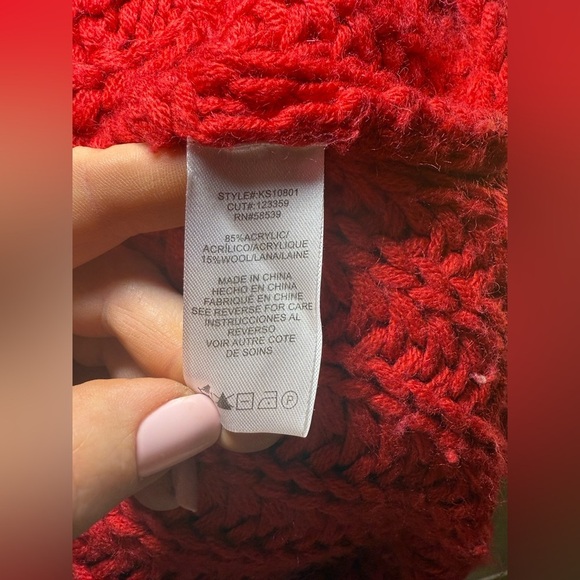 Kut from the Kloth Red Crew Neck Sweater Chunky Knit, small - Picture 4 of 5